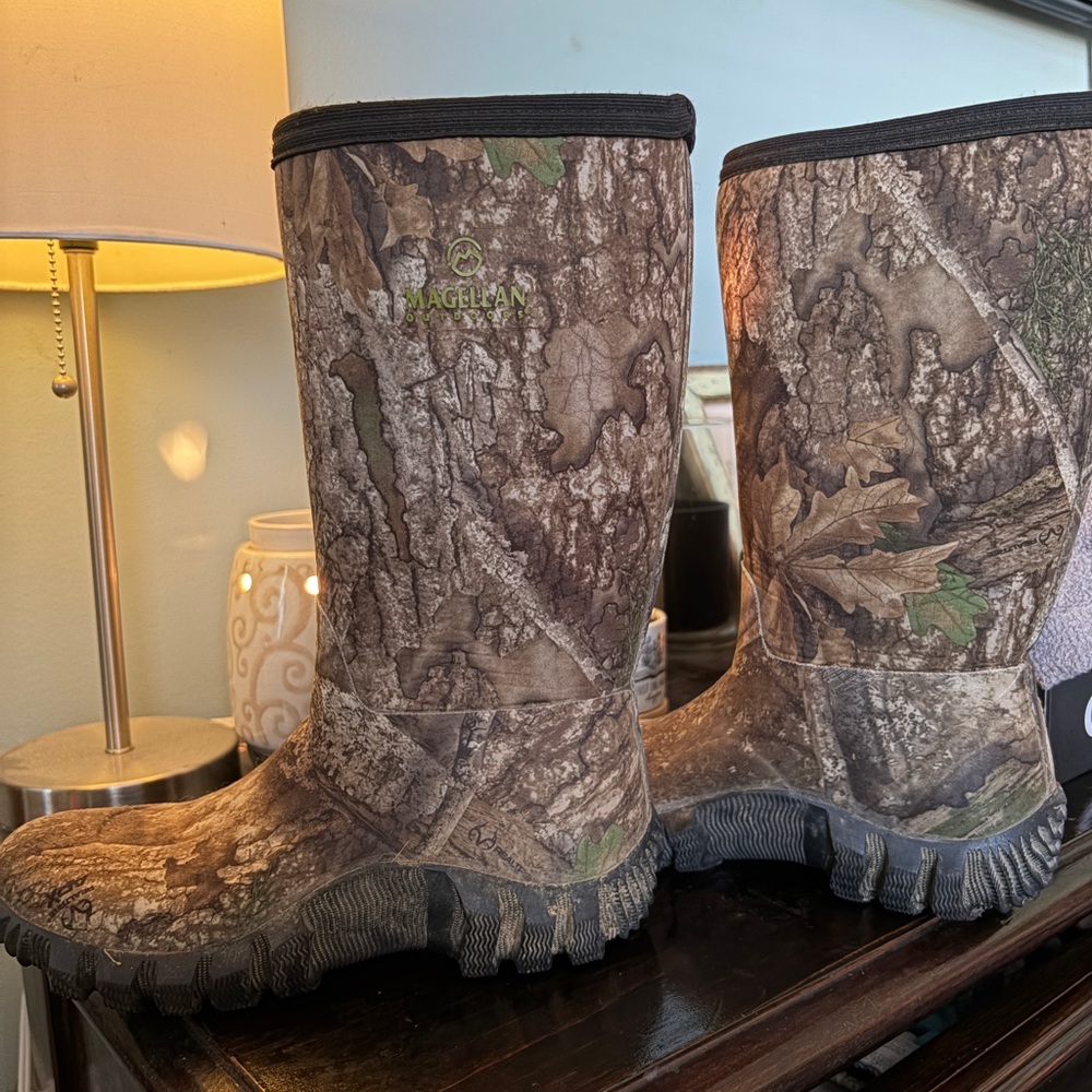 Magellan Outdoors Kids Camo Boots - Brown and Green
